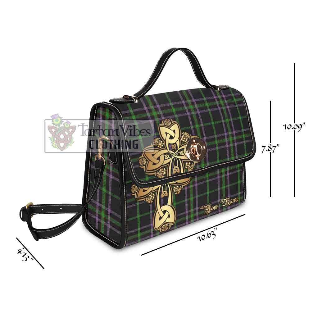 Tartan Vibes Clothing O'Boyle Tartan Waterproof Canvas Bag Golden Thistle Celtic Cross Style