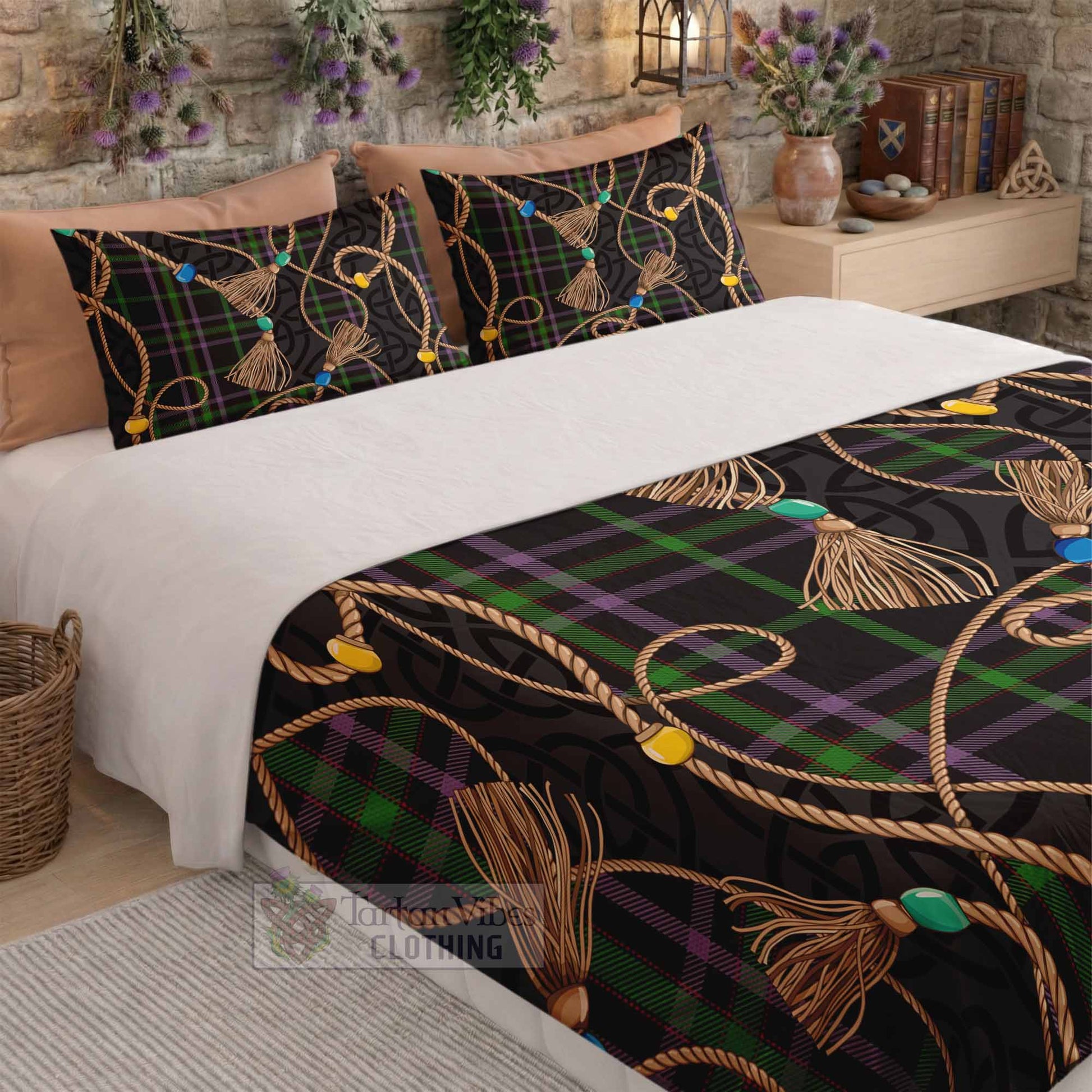 O'Boyle Scottish Tartan Twisted Ropes Stylized Bedding Set - Tartan Vibes Clothing