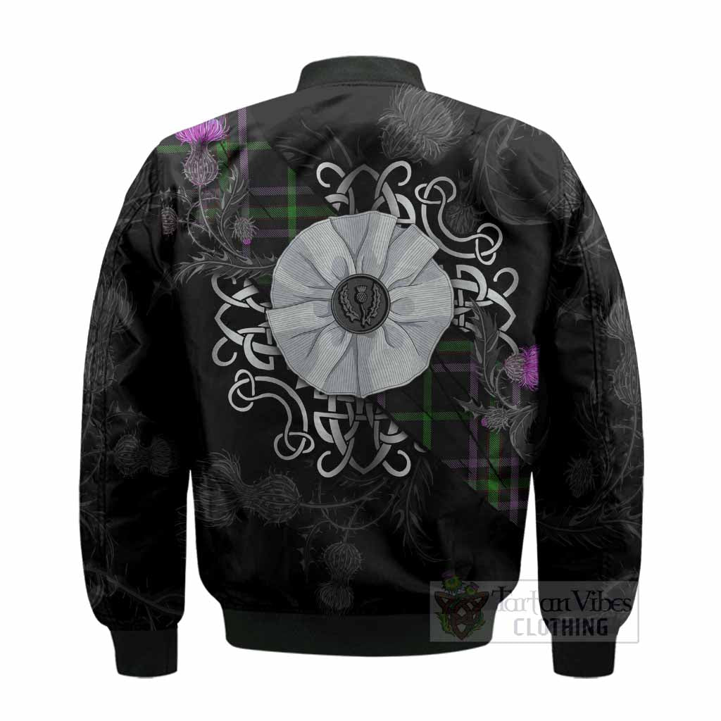 O'Boyle Tartan Bomber Jacket Jacobite White Rose - Tartan Vibes Clothing