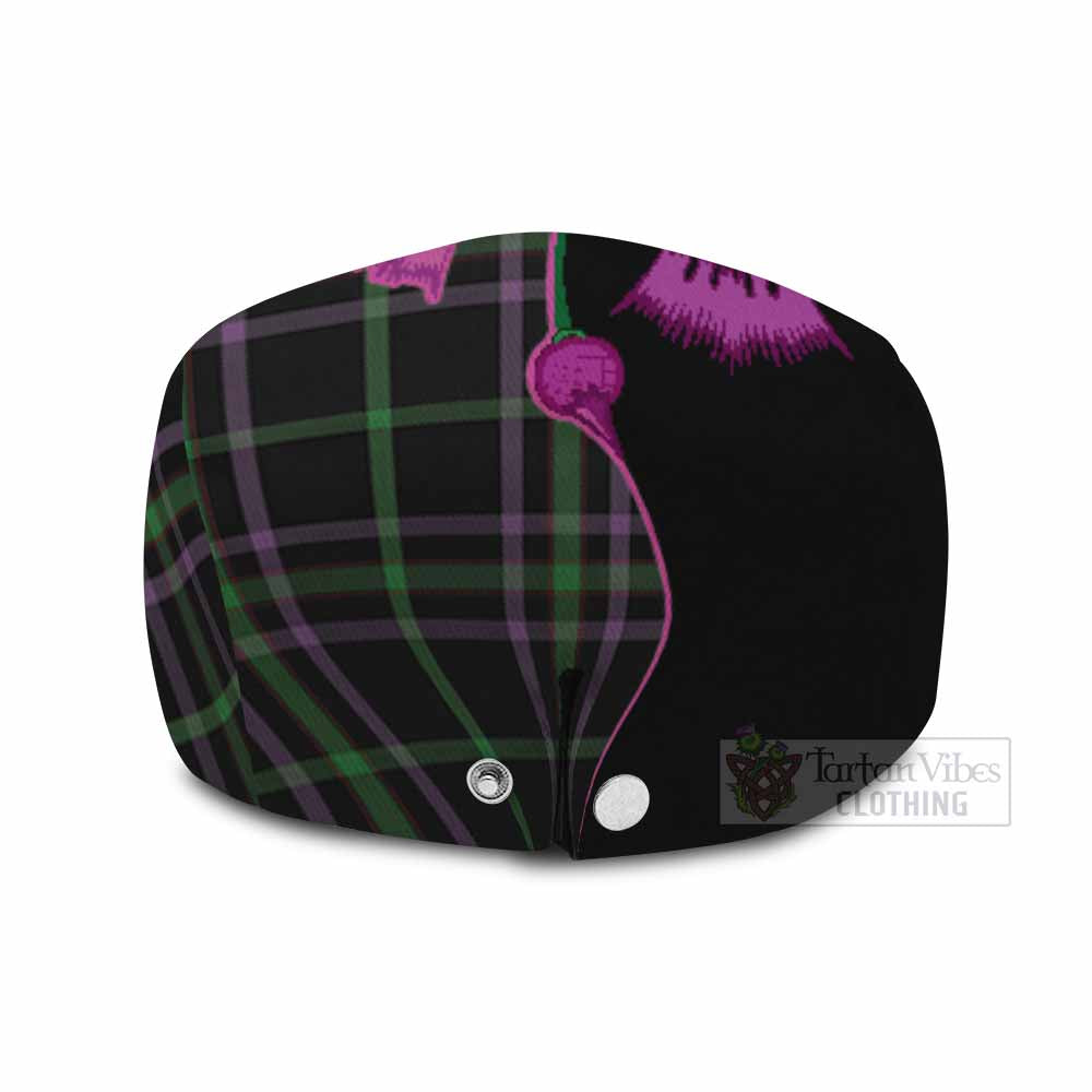 O'Boyle Tartan Flat Cap, Jeff Cap Traditional Scottish Thistle