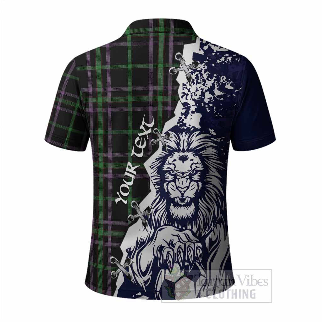 O'Boyle Tartan Scottish Polo Shirt Angry Lion With Soccer Ball Style