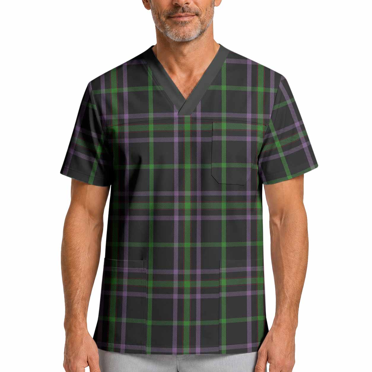 O'Boyle Tartan Scrub Top XL - Tartan Vibes Clothing