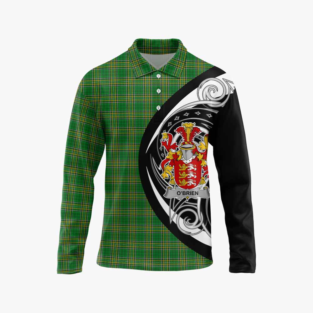 O'Brien Irish Clan Long Sleeve Polo Shirt Celtic Circle Style Unisex - Tartan Vibes Clothing