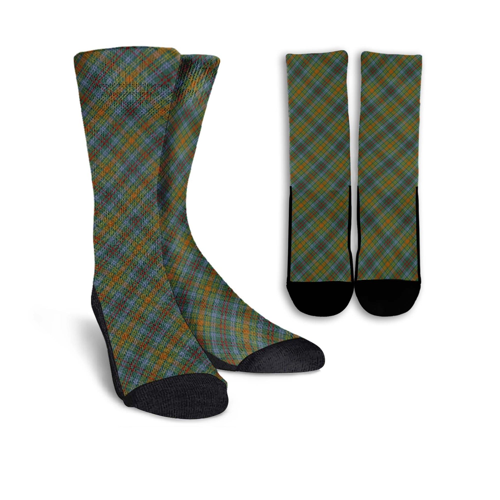 O'Brien Tartan Crew Socks Cross Tartan Style - Tartanvibesclothing