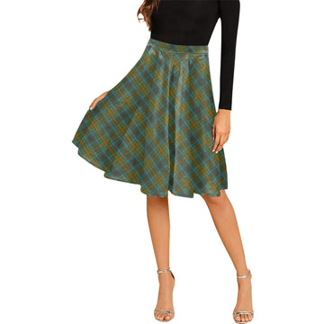 O'Brien Tartan Melete Pleated Midi Skirt Cross Style