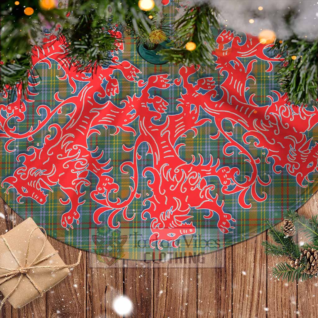 O'Brien Tartan Christmas Tree Skirt Lion Rampant Style - Tartan Vibes Clothing