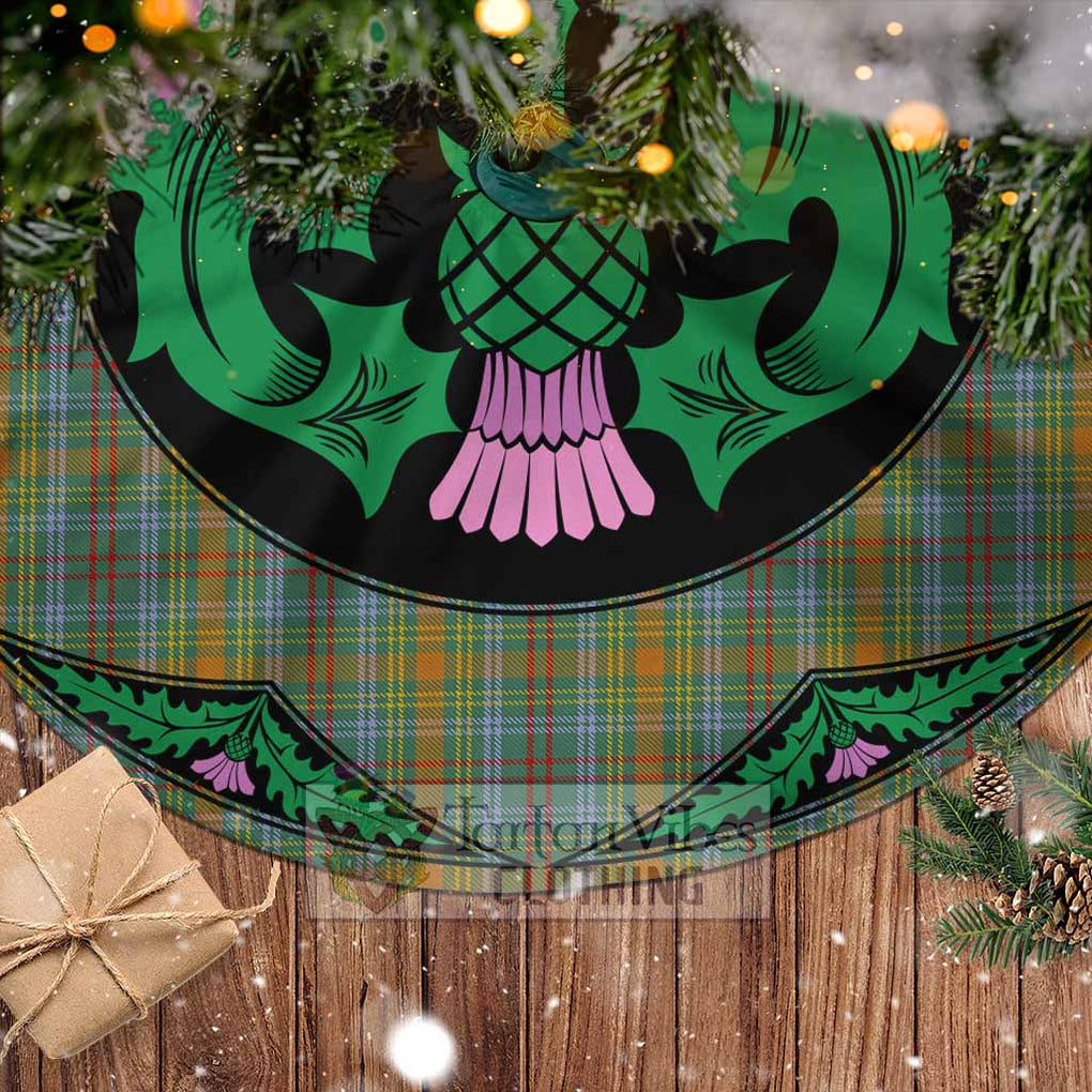 O'Brien Tartan Christmas Tree Skirt Scottish Thistle Style - Tartan Vibes Clothing