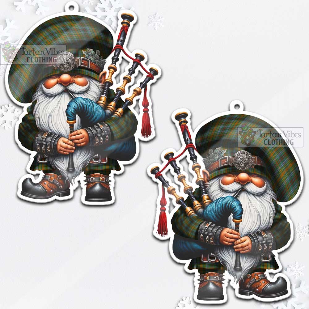 O'Brien Tartan Bagpiper Gnome Christmas Ornament - Tartan Vibes Clothing