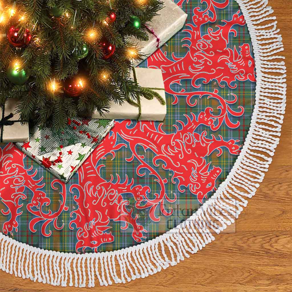 O'Brien Tartan Christmas Tree Skirt Lion Rampant Style - Tartan Vibes Clothing