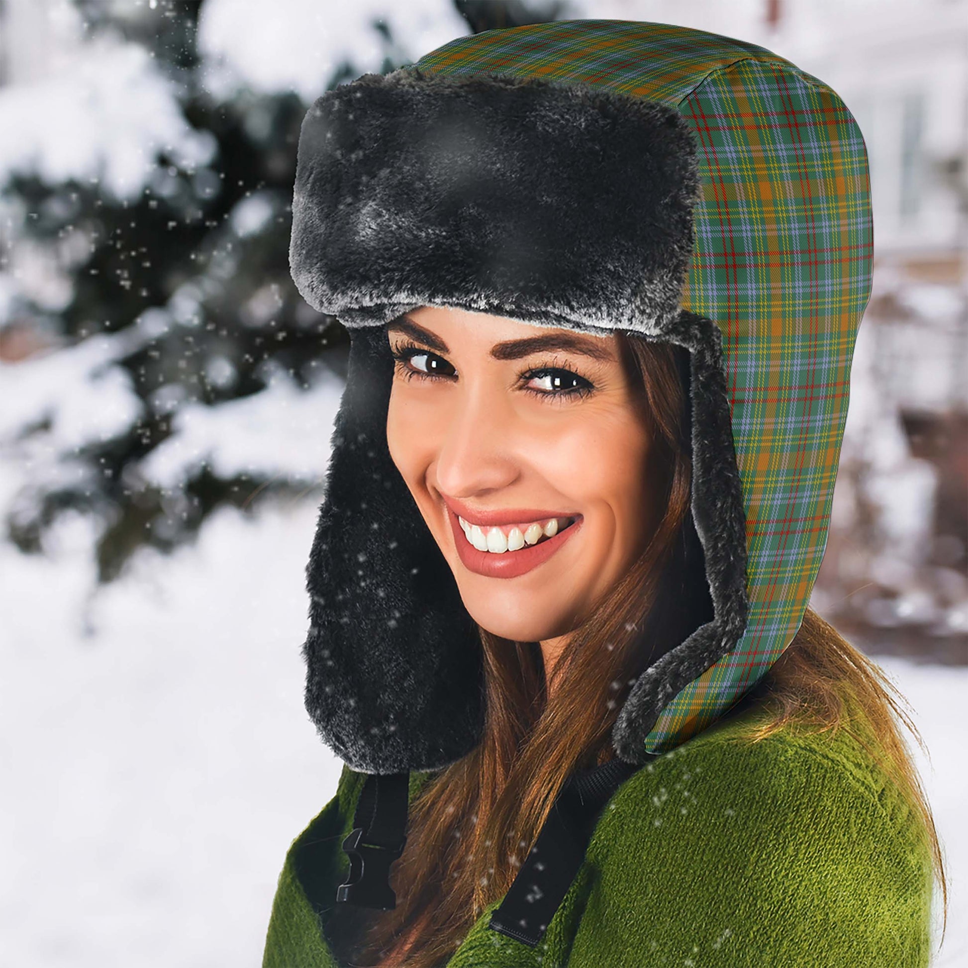 O'Brien Tartan Winter Trapper Hat - Tartanvibesclothing