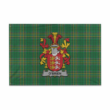 Tartan Vibes Clothing O'Brien Irish Clan Tartan House Flag with Coat of Arms