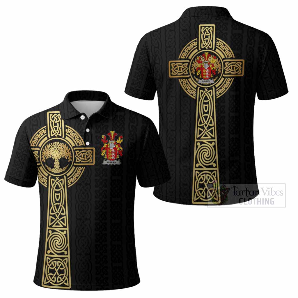 O'Brien Irish Coat of Arms Polo Shirt with Celtic Tree of Life Inspired