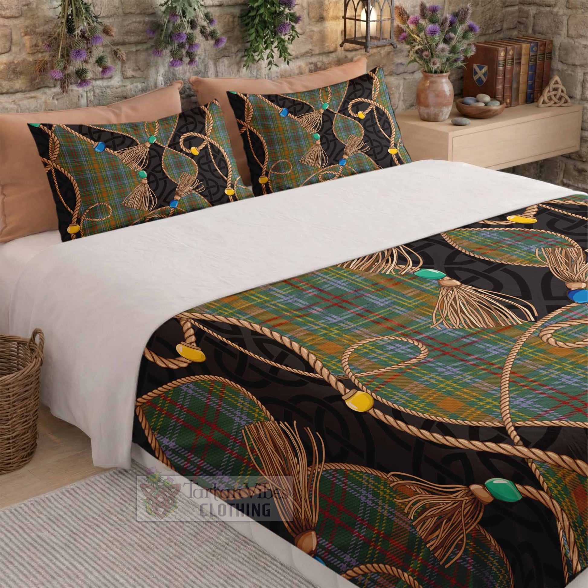 O'Brien Scottish Tartan Twisted Ropes Stylized Bedding Set - Tartan Vibes Clothing