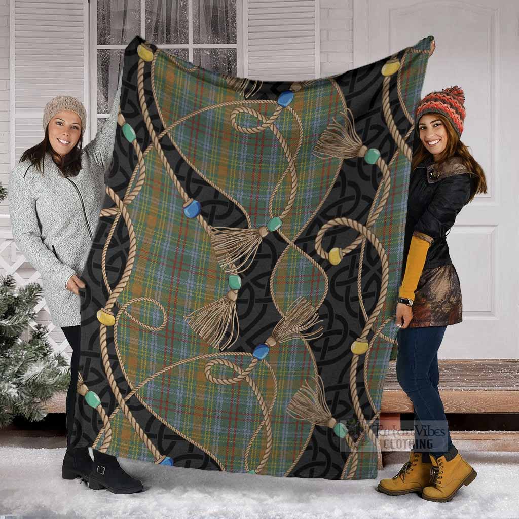 O'Brien Scottish Tartan Twisted Ropes Stylized Blanket - Tartan Vibes Clothing