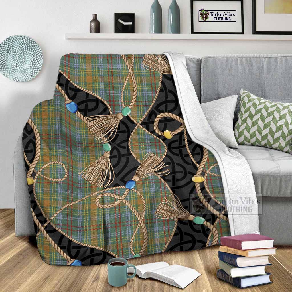 O'Brien Scottish Tartan Twisted Ropes Stylized Blanket - Tartan Vibes Clothing