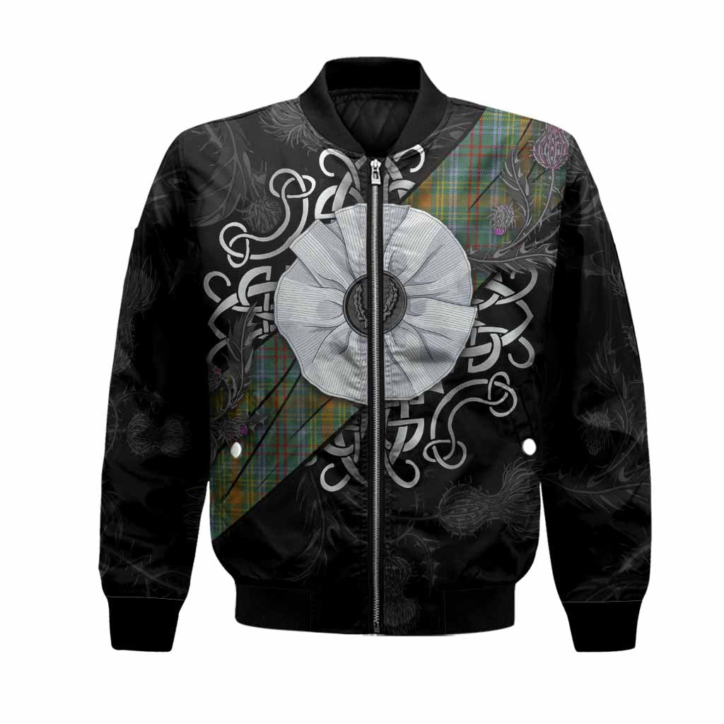 O'Brien Tartan Bomber Jacket Jacobite White Rose Unisex Black - Tartan Vibes Clothing