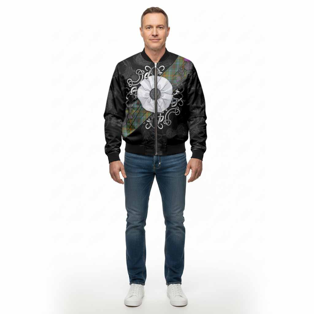O'Brien Tartan Bomber Jacket Jacobite White Rose - Tartan Vibes Clothing