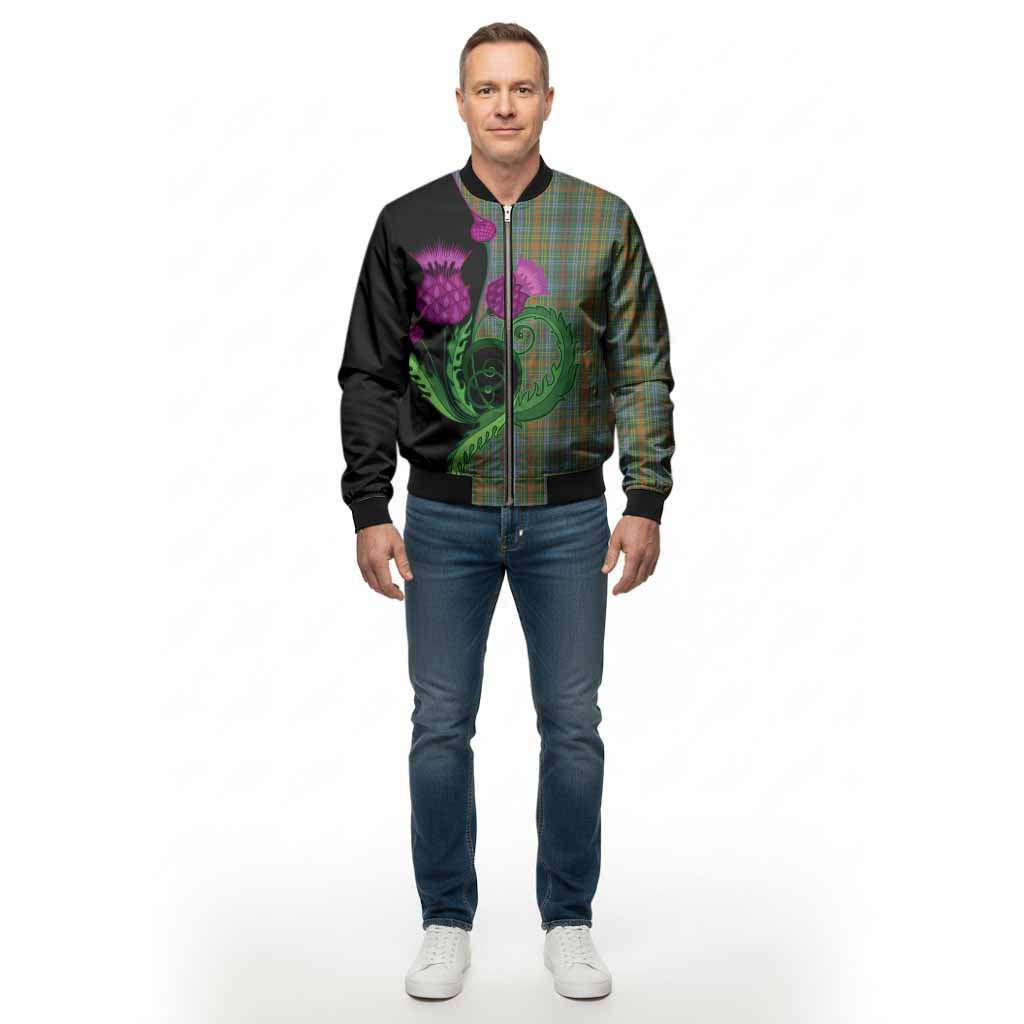 O'Brien Tartan Bomber Jacket Traditional Scottish Thistle