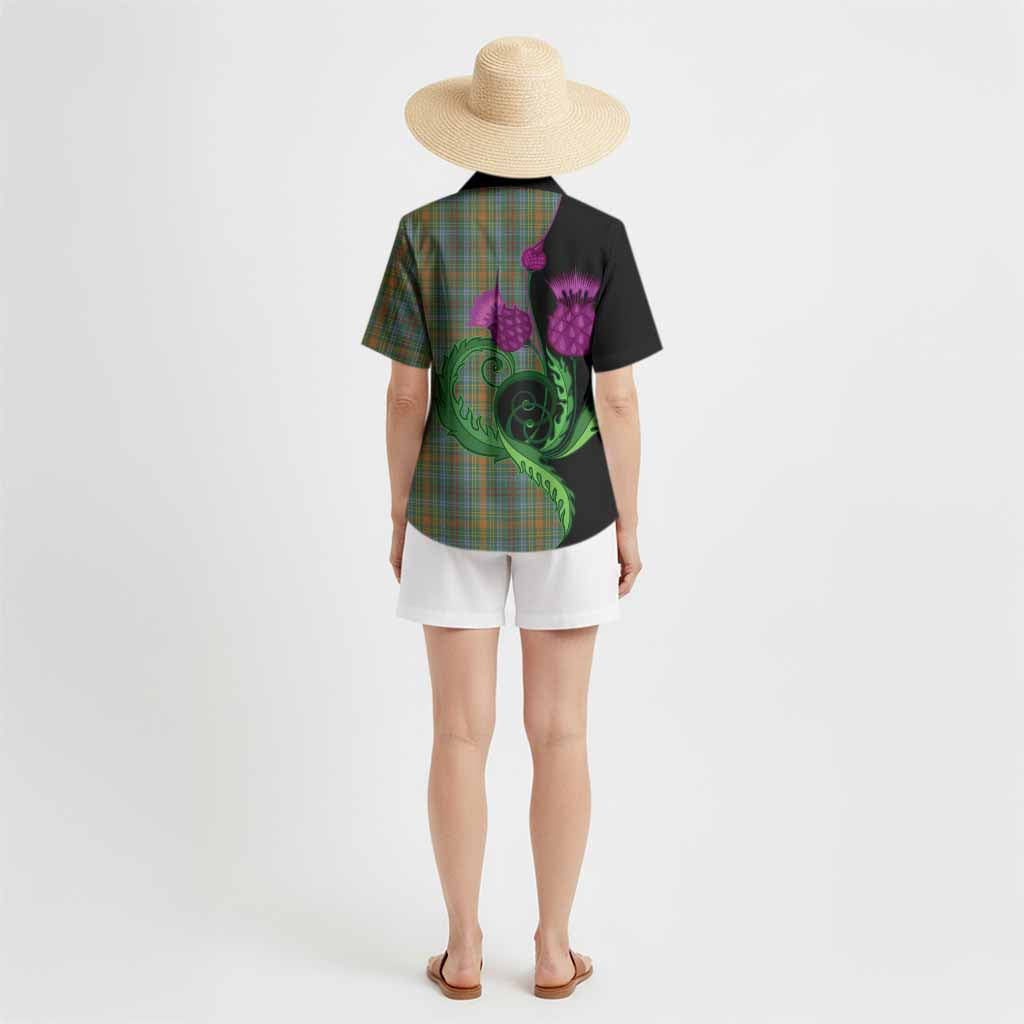 O'Brien Tartan Hawaiian Shirt Traditional Scottish Thistle