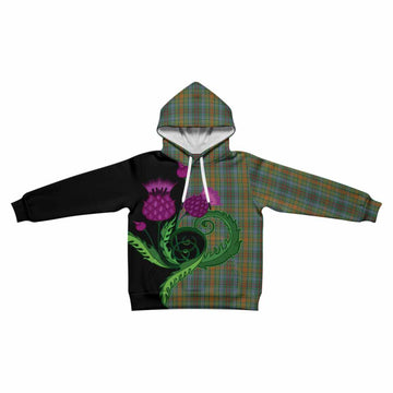 O'Brien Tartan Kid Hoodie Traditional Scottish Thistle