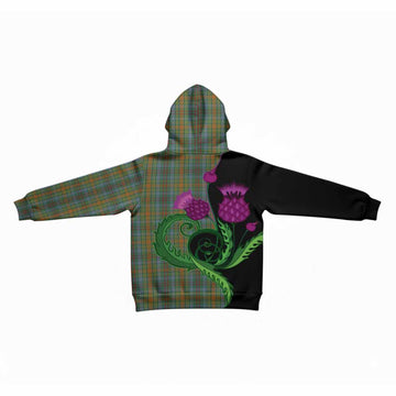 O'Brien Tartan Kid Hoodie Traditional Scottish Thistle