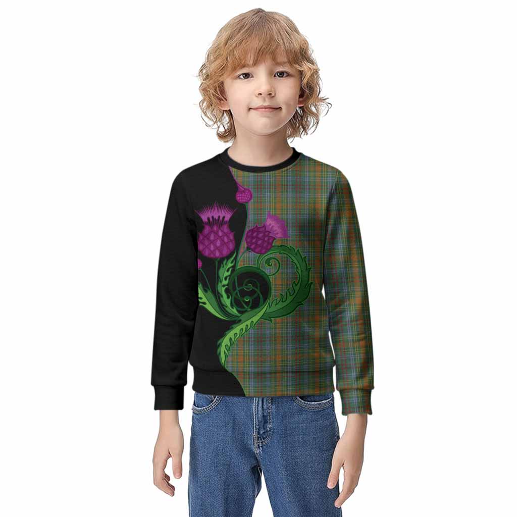 O'Brien Tartan Kid Knitted Sweatshirt Traditional Scottish Thistle