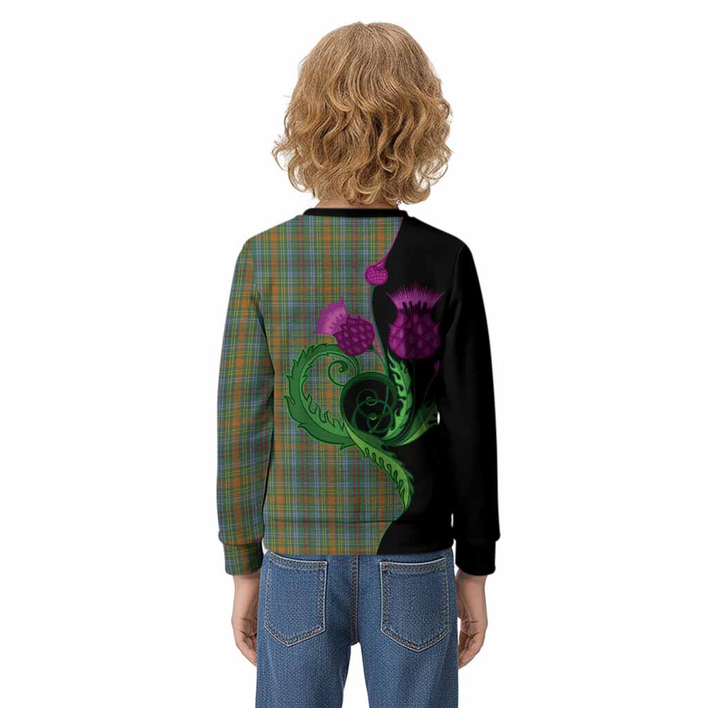 O'Brien Tartan Kid Knitted Sweatshirt Traditional Scottish Thistle