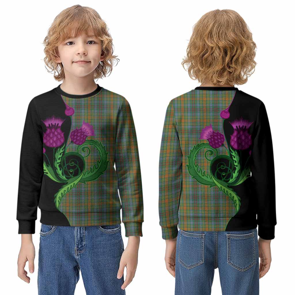 O'Brien Tartan Kid Knitted Sweatshirt Traditional Scottish Thistle