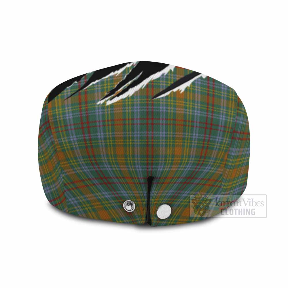 O'Brien Tartan Loch Ness Monster Flat Cap, Jeff Cap Celtic Knot Nessie Art
