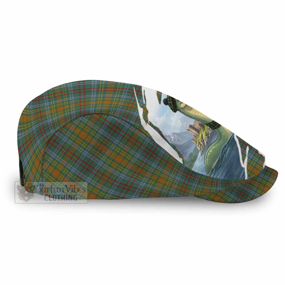 O'Brien Tartan Loch Ness Monster Scottish Heritage Art Flat Cap, Jeff Cap