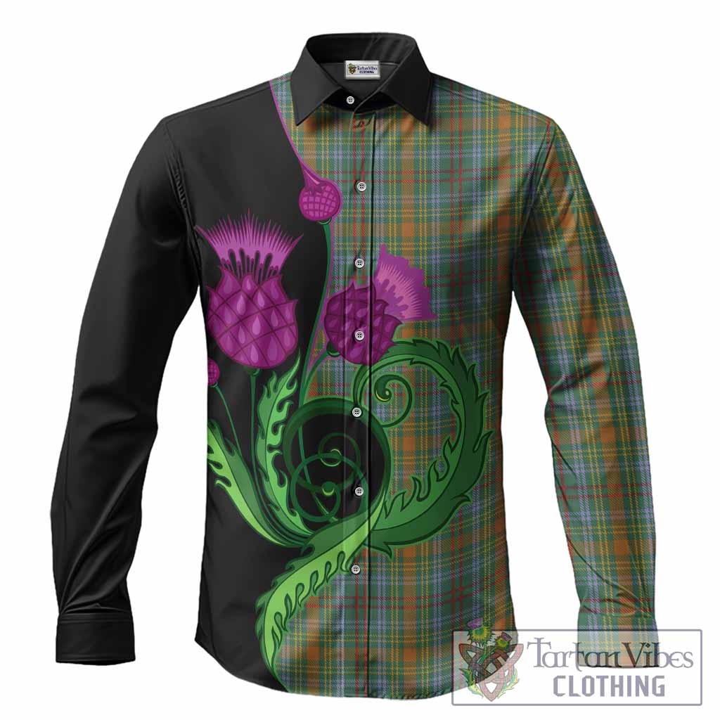 O'Brien Tartan Long Sleeve Button Shirts Traditional Scottish Thistle