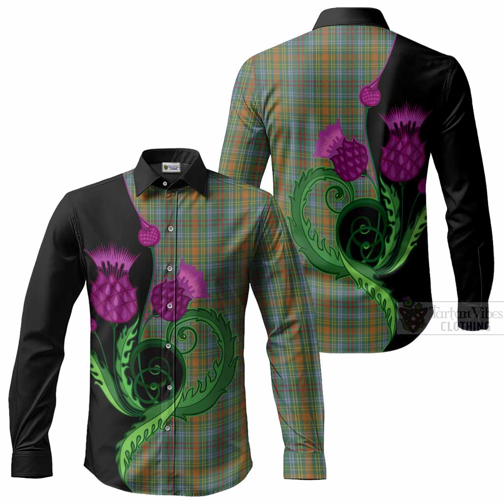 O'Brien Tartan Long Sleeve Button Shirts Traditional Scottish Thistle