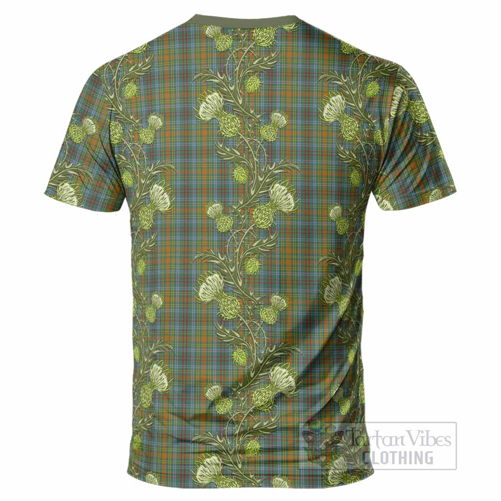 O'Brien Tartan T-Shirt Seamless Scottish Thistle Flowers