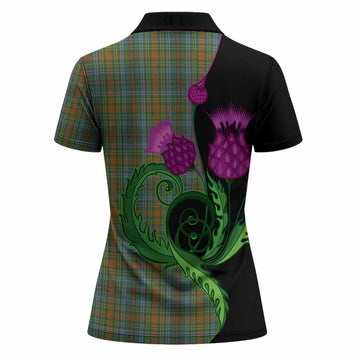 O'Brien Tartan Women Polo Shirt Traditional Scottish Thistle