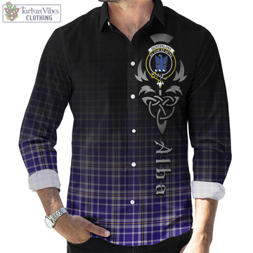 Ochterlony Tartan Long Sleeve Button Up Featuring Alba Gu Brath Family Crest Celtic Inspired Men's Shirt - Tartan Vibes Clothing