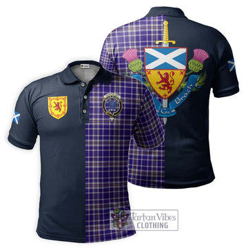 Ochterlony Tartan Polo Shirt Alba with Scottish Lion Royal Arm Half Style Kid - Tartan Vibes Clothing