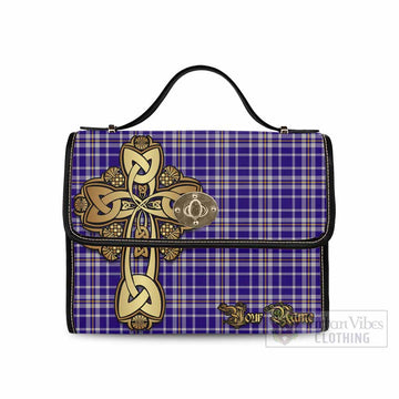 Tartan Vibes Clothing Ochterlony Tartan Waterproof Canvas Bag Golden Thistle Celtic Cross Style