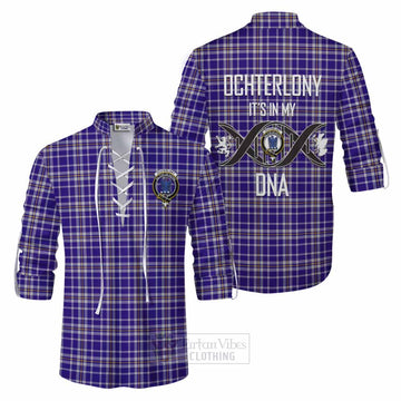 Ochterlony Tartan Ghillie Kilt Shirt with Family Crest DNA In Me Style Men - Tartan Vibes Clothing