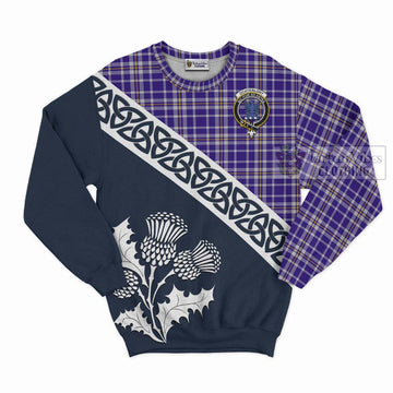 Ochterlony Tartan Sweatshirt Featuring Thistle and Scotland Map Unisex - Tartan Vibes Clothing