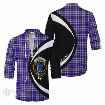Ochterlony Tartan Ghillie Kilt Shirt with Family Crest Circle Style Men - Tartan Vibes Clothing