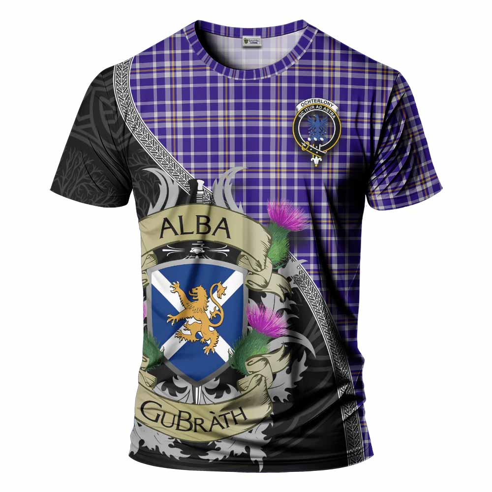 Ochterlony Tartan Family Crest T-Shirt Lion Rampant Royal Thistle Shield Celtic Inspired Kid's Shirt - Tartan Vibes Clothing