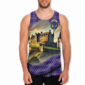 Ochterlony Tartan Family Crest Men's Tank Top with Scottish Ancient Castle Style Men - Tartan Vibes Clothing