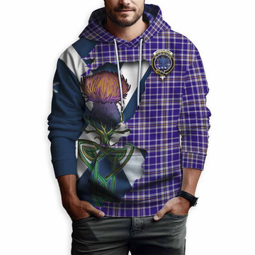Ochterlony Tartan Family Crest Hoodie Scottish Thistle Celtic Inspired Pullover Hoodie - Tartan Vibes Clothing