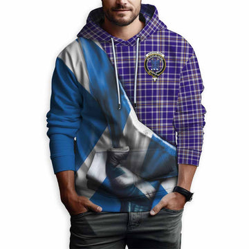 Ochterlony Tartan Hoodie with Family Crest Scotland Patriotic Style Pullover Hoodie - Tartan Vibes Clothing
