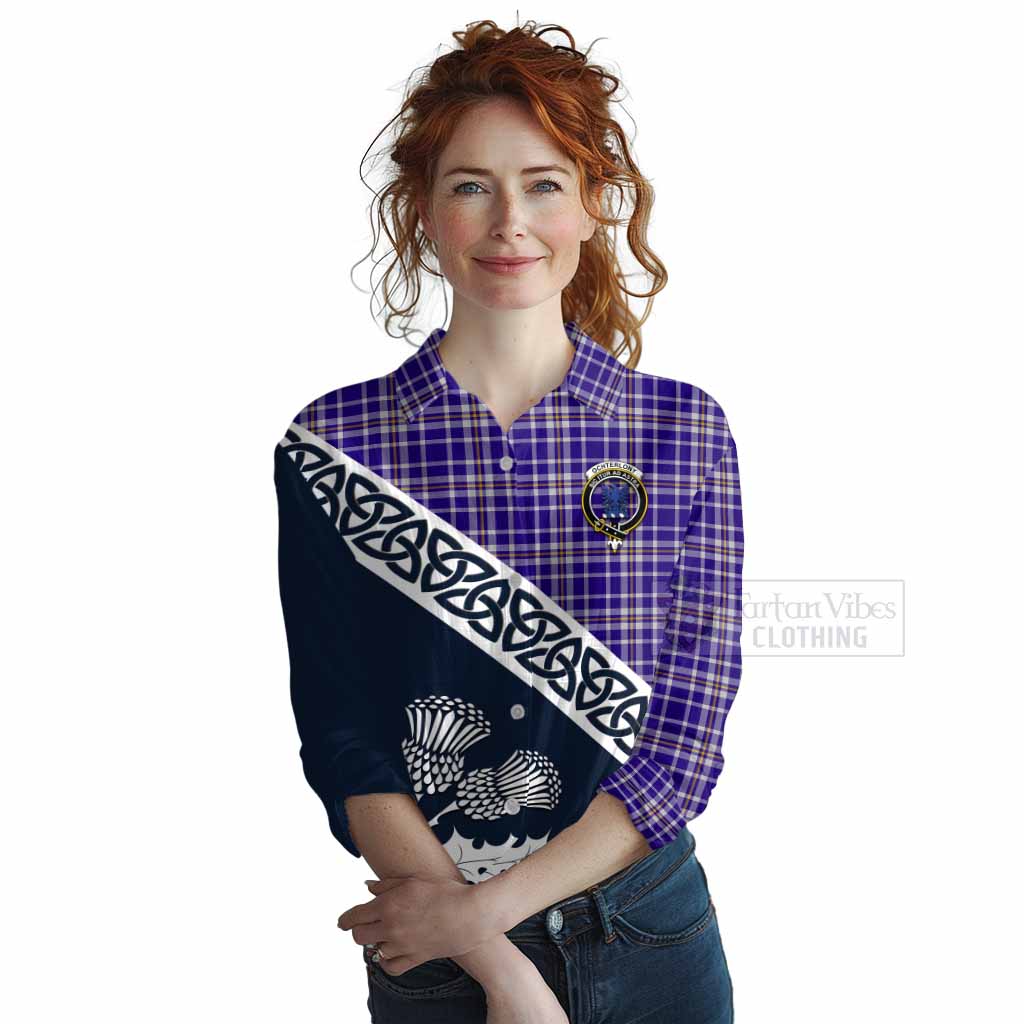 Ochterlony Tartan Women's Casual Shirt Featuring Thistle and Scotland Map Female - Tartan Vibes Clothing