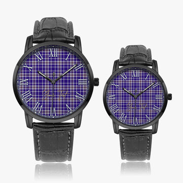 Ochterlony Tartan Personalized Your Text Leather Trap Quartz Watch Wide Type - Tartan Vibes Clothing