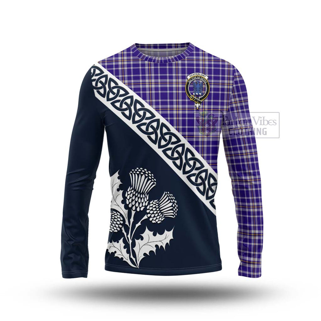 Ochterlony Tartan Long Sleeve T-Shirt Featuring Thistle and Scotland Map Unisex - Tartan Vibes Clothing