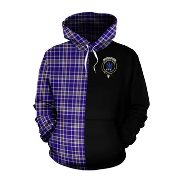 Ochterlony Tartan Cotton Hoodie with Family Crest and Half Of Me Style Pullover Hoodie XS - Tartan Vibes Clothing