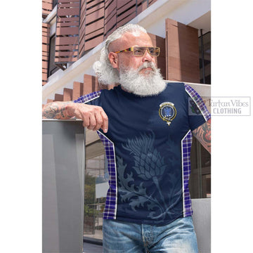 Ochterlony Tartan Cotton T-shirt with Family Crest and Scottish Thistle Vibes Sport Style