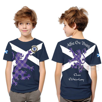Ochterlony Tartan Lion Rampant Kid T-Shirt Proudly Display Your Heritage with Alba Gu Brath and Clan Name Youth XL Size14 - Tartan Vibes Clothing
